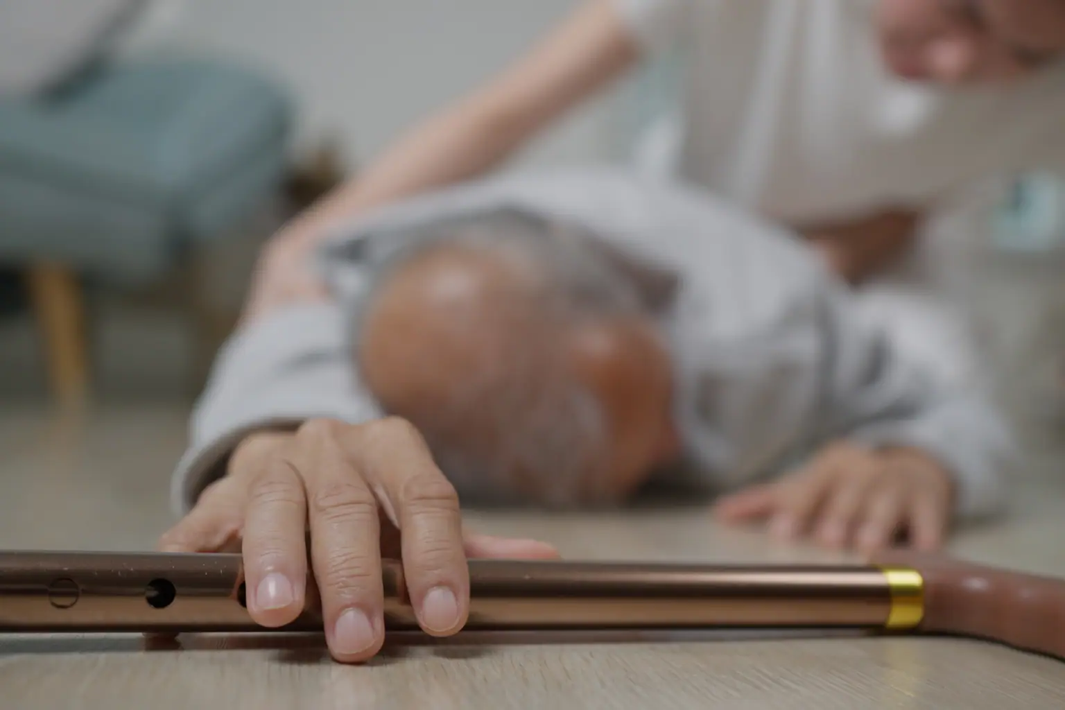 Senior man fallen over