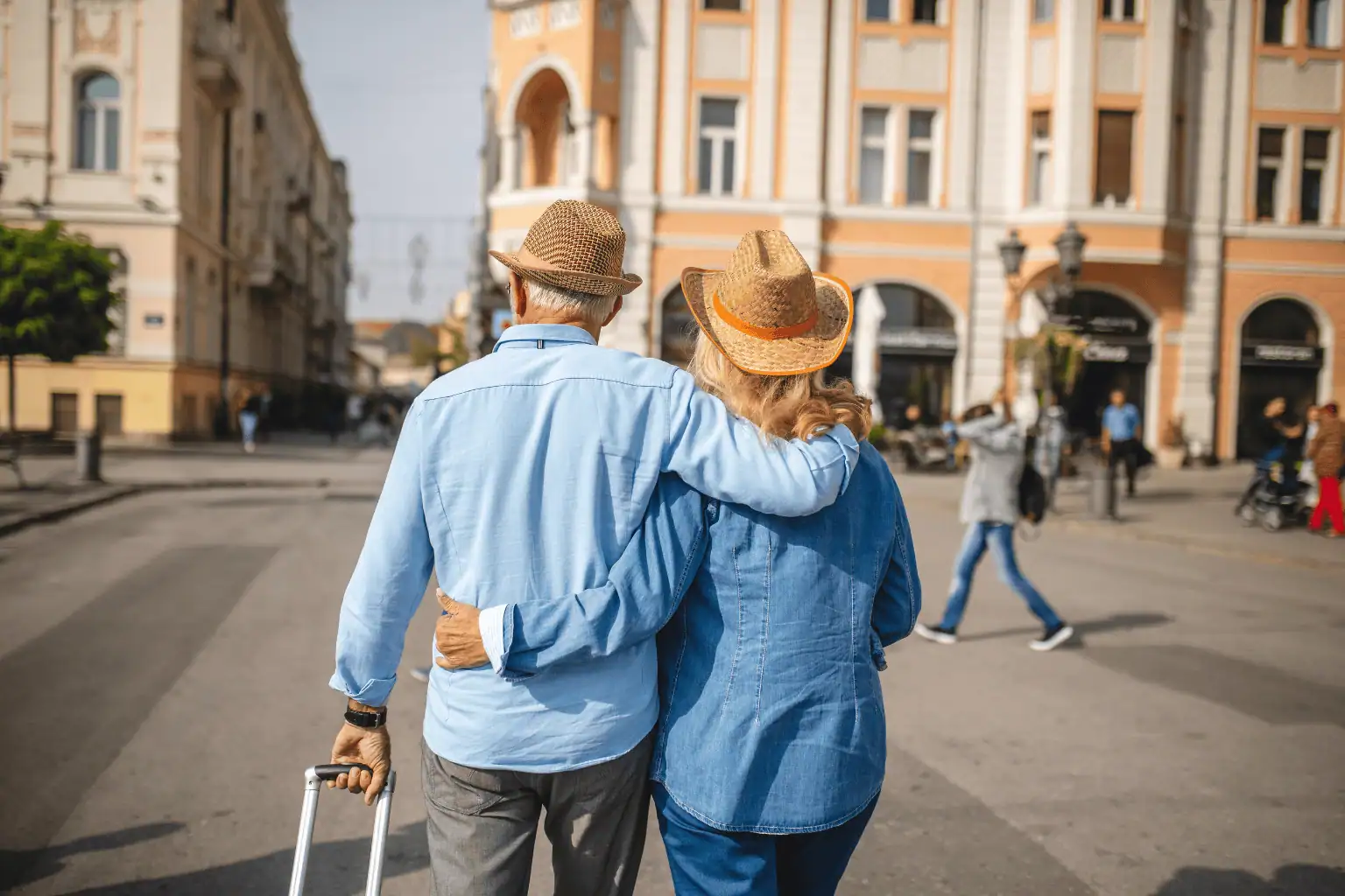 Senior couple going on holiday