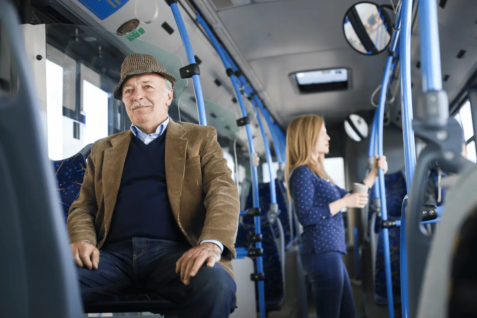 Senior on a bus